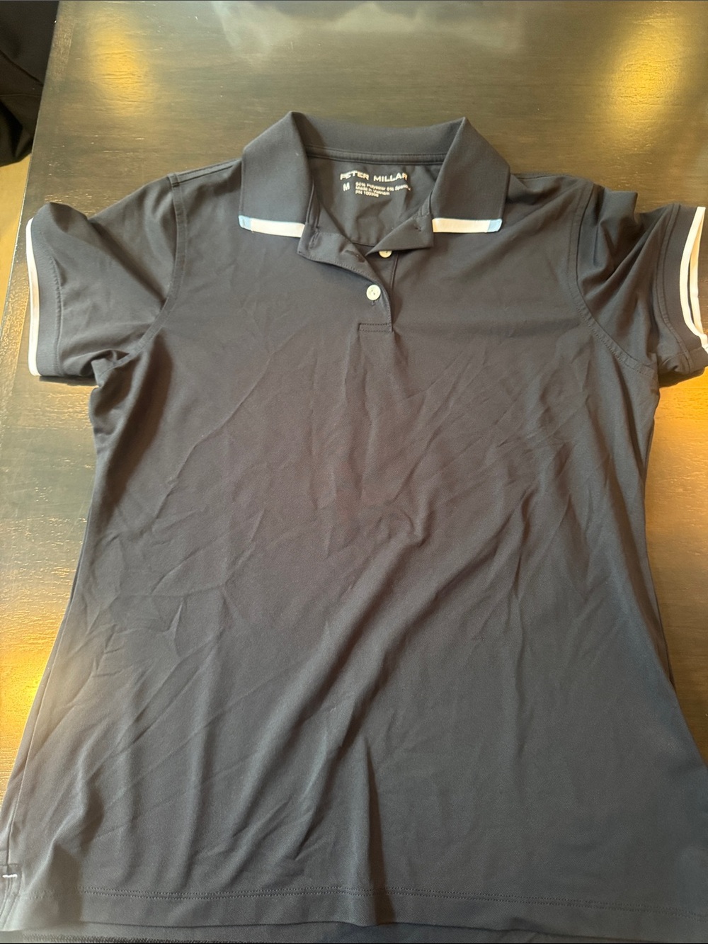 Peter Millar Women's BlackPolo with White Contrast Trim